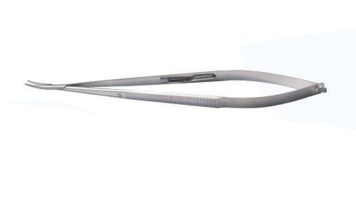 Oog de Naaldhouder van 140 Mm, het Gebogen Uiteinde van de Oogchirurgie Instrumenten met Slot