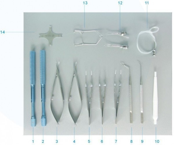 SYX14 instrument voor de Kleine Chirurgie van de Insnijdingscataract (Steriliserende Inbegrepen Doos) wordt geplaatst (Code No.59014 die)